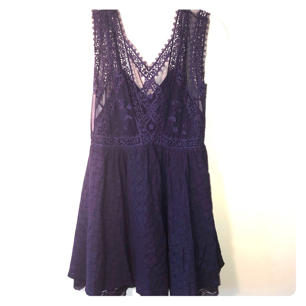 Free People Deep Purple Lacy Dress
